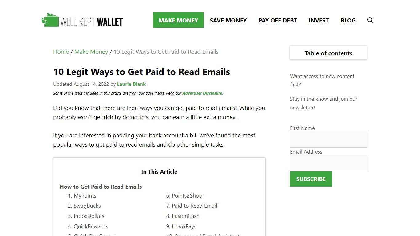 10 Legit Ways to Get Paid to Read Emails - Well Kept Wallet