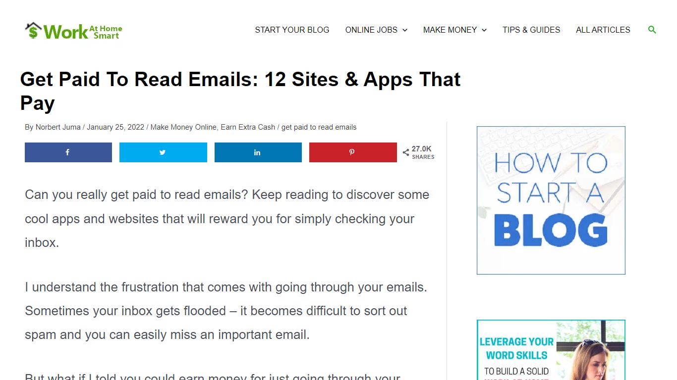 Get Paid To Read Emails: 12 Sites & Apps That Pay - Work At Home Smart