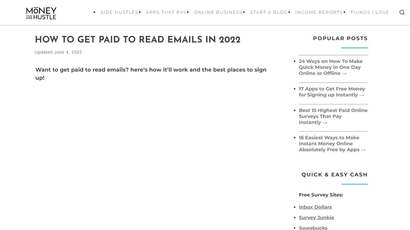 How to Get Paid to Read Emails in 2022 - Money from side hustle