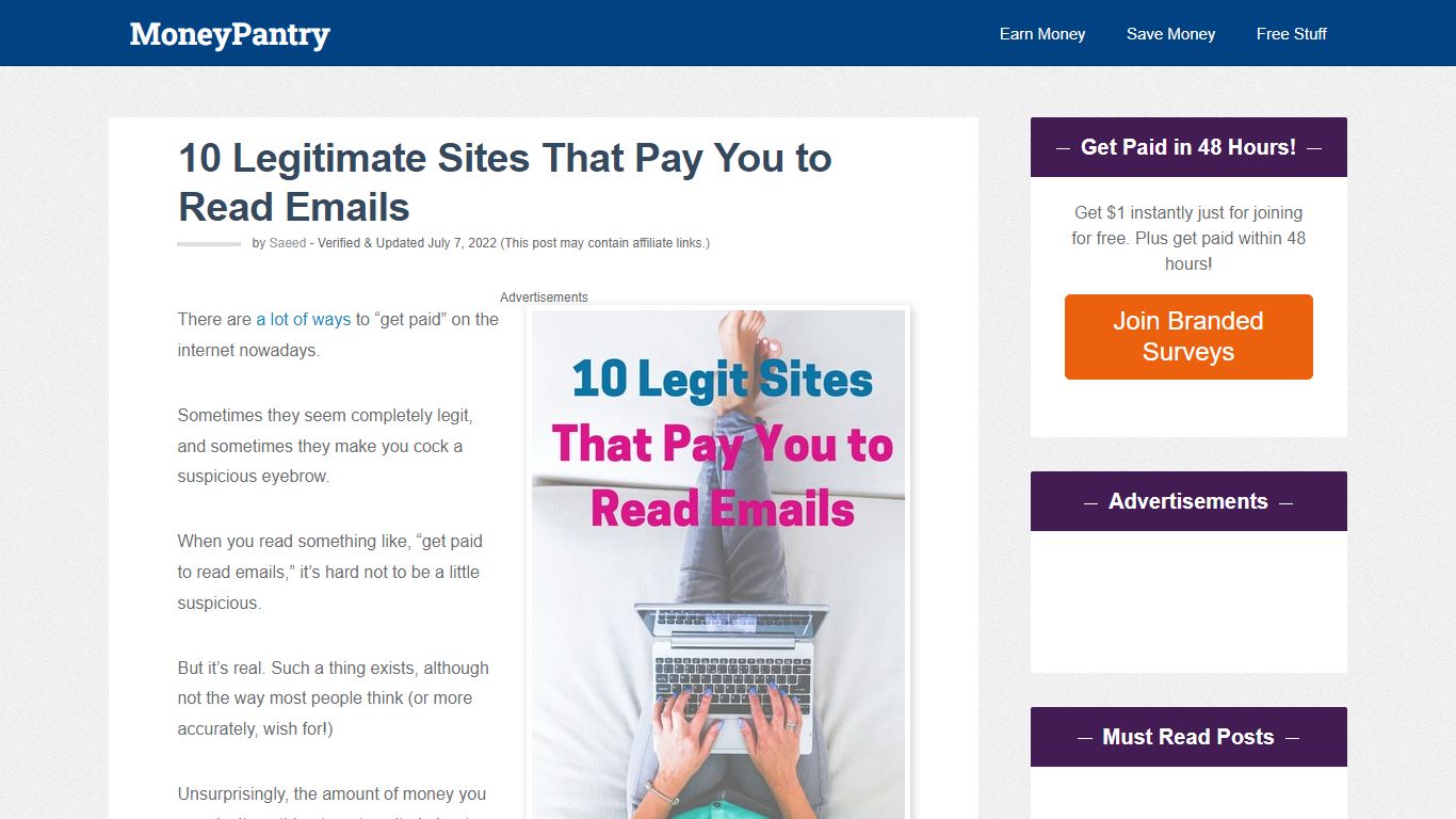10 Legitimate Sites That Pay You to Read Emails - MoneyPantry
